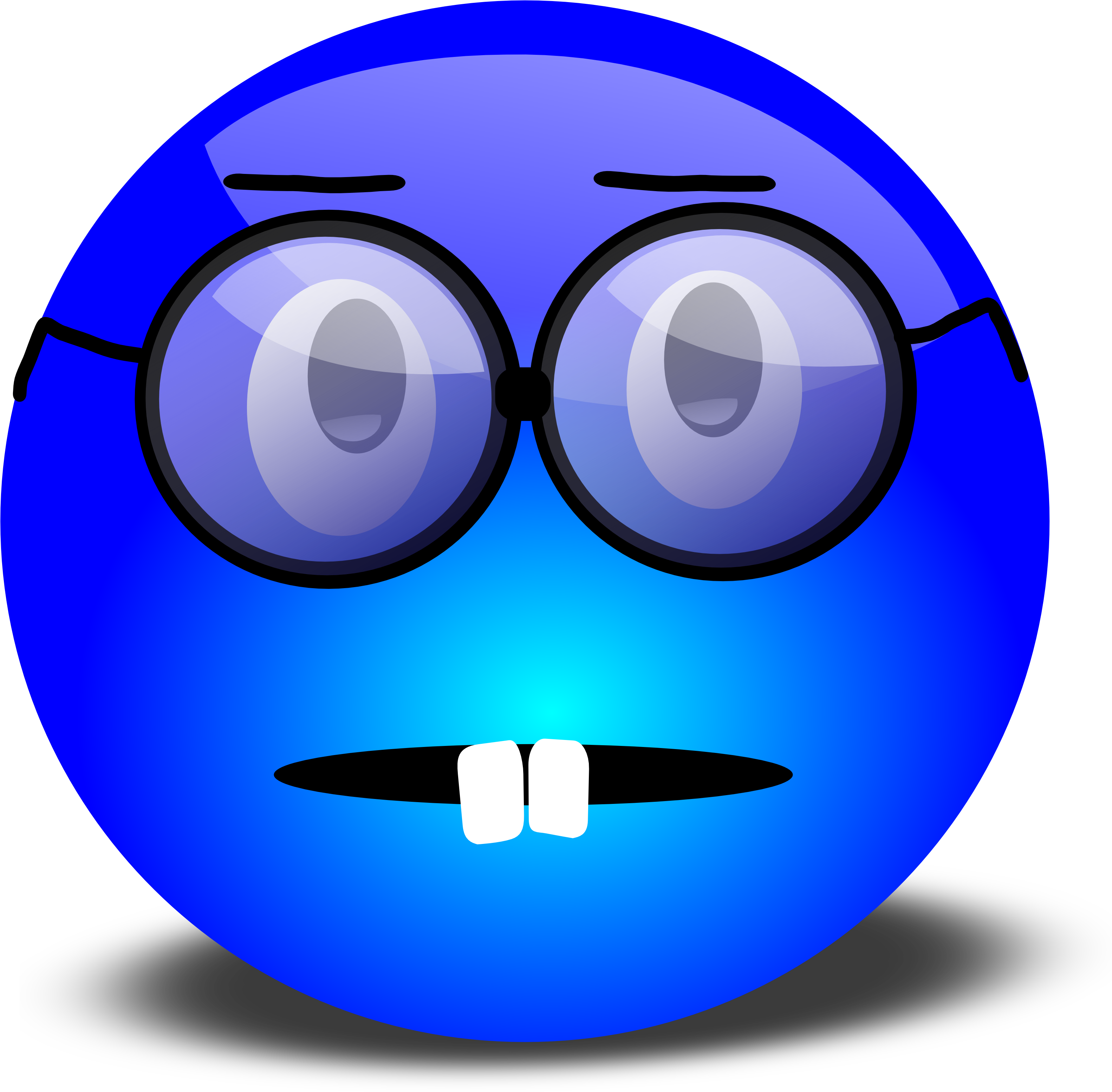 Clipart Man With Sunglasses On - Smiling Face With Glasses Clipart (3200x3134)
