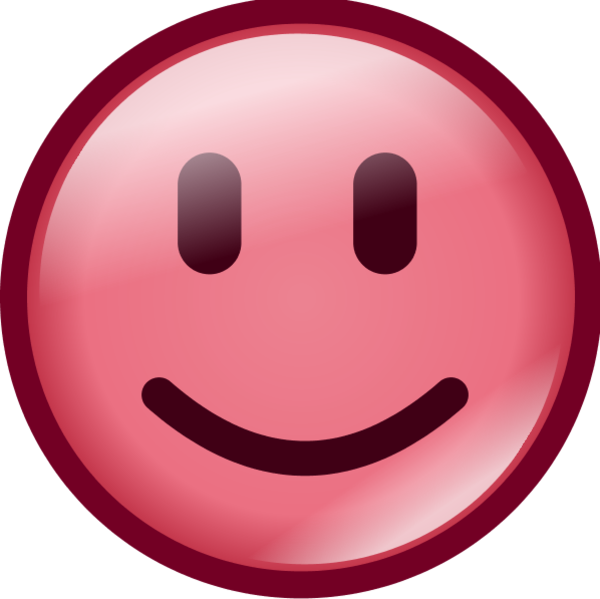 Large Smiley Face Clipart - Pink Smiley (600x599)