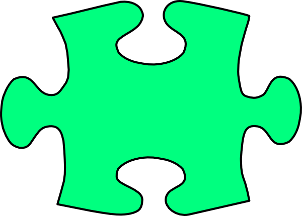 Green Jigsaw Puzzle Piece Large Clip Art - Jigsaw Puzzle Piece Clipart (600x430)