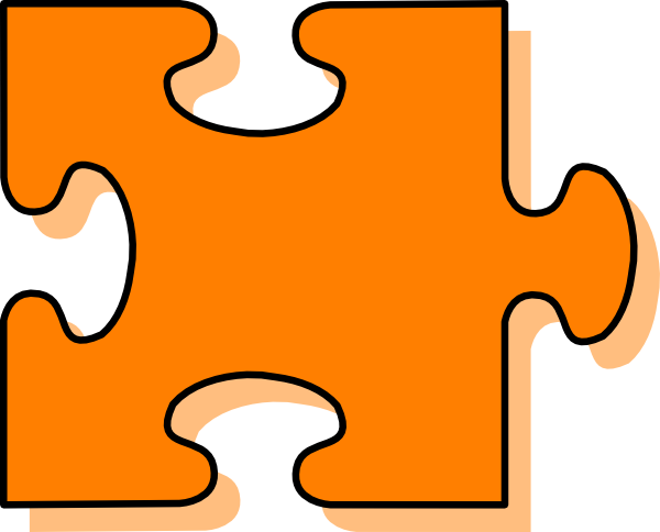 Orange Puzzle Piece Clip Art At Clkercom Vector - Puzzle Pieces Clip Art (600x484)