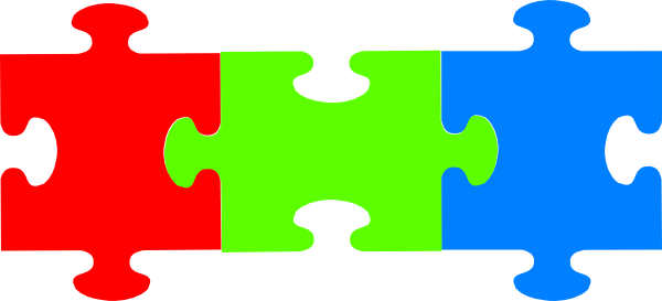 Puzzle Pieces Clip Art - 3 Puzzle Pieces Png (600x273)