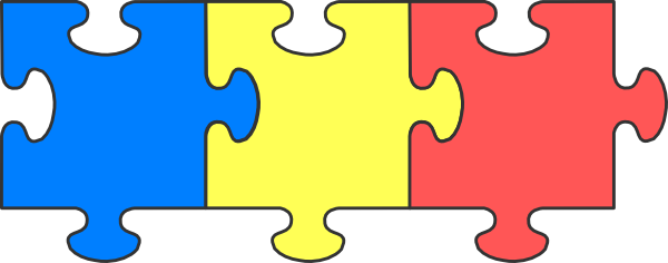 Puzzle Piece Top Svg Clip Arts 600 X 236 Px - 3 Puzzle Pieces Png (600x236)