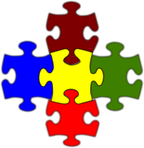 Jigsaw White Puzzle Piece Large Clip Art At Clker - 5 Piece Jigsaw Puzzle (582x598)