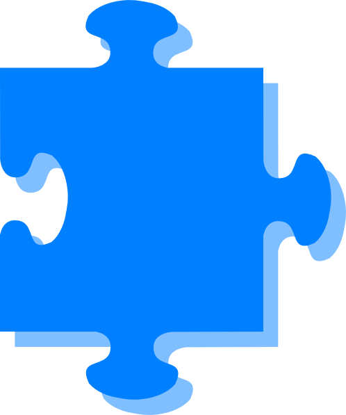 Purple Puzzle Piece Clipart - Blue Puzzle Png (498x597)