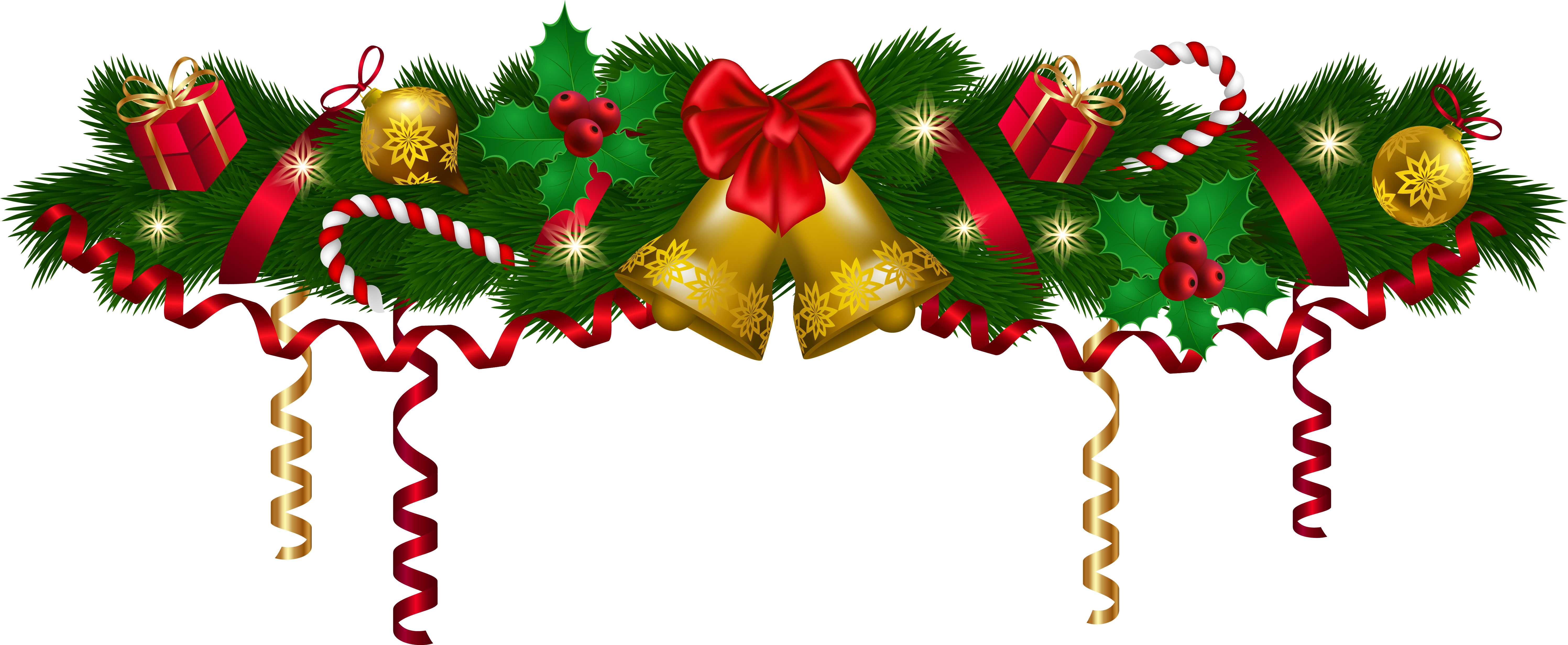 Christmas Deco Garland Png Clip Art Image - Garland .png (6193x2612)
