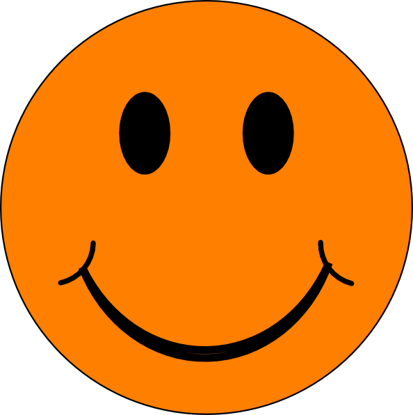 Orange Smiley Face Clipart - Smiley Orange (594x597)