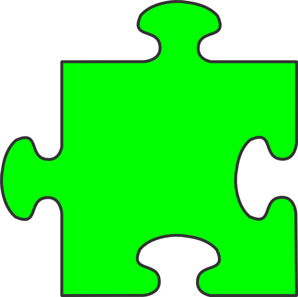 Green Puzzle Piece Clip Art At Clker - Oklahoma Parent Center Inc (600x599)