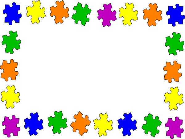 Orizontal - Autism Puzzle Piece Border (600x450)