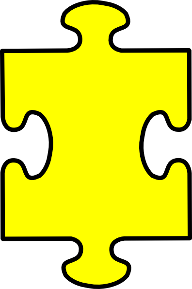Puzzle Piece Yellow Clip Art At Clkercom Vector - Puzzle Piece No Background (396x594)