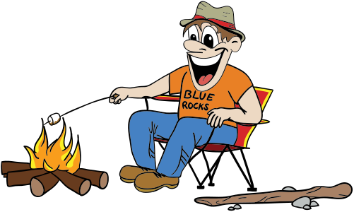 Happy The Camper - Sitting By Camper Clipart (501x300)