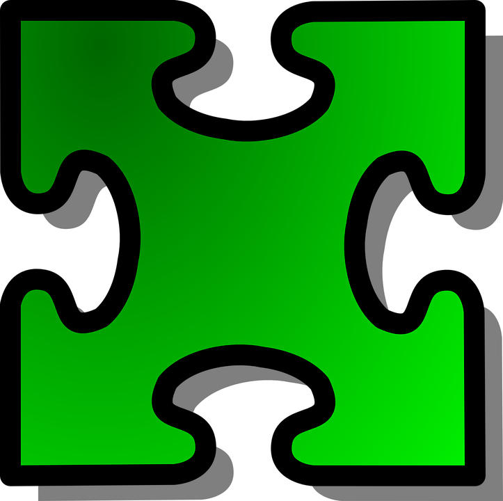 Jigsaw Puzzle Piece Shape Green Join Connect - Puzzle Pieces Clip Art (723x720)