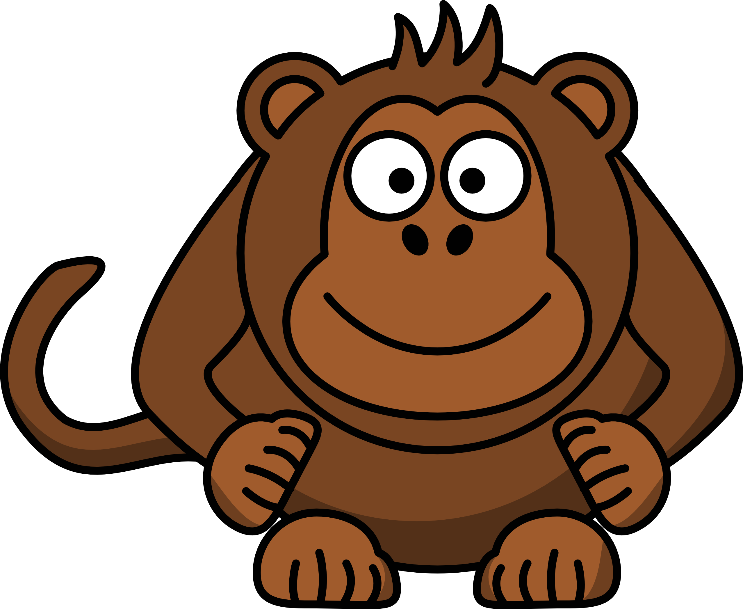 Big Image - Cartoon Monkey Clipart (2555x2093)