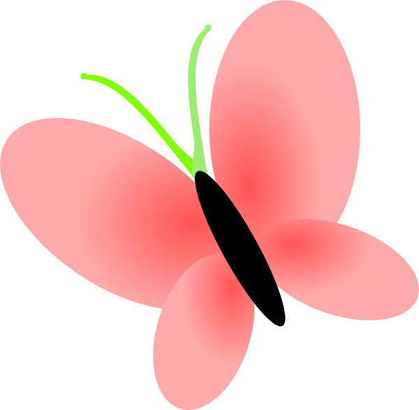 Black Pink Butterfly Clip Art - No Background Clip Art (600x587)