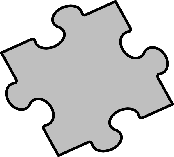 Grey Puzzle Piece Clip Art At Clker - Green (600x541)