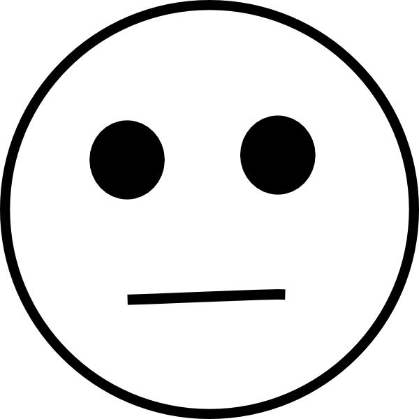 Unsure Smiley Face Clip Art At Clker Com Vector Clip - Face Emoji Black And White (600x600)