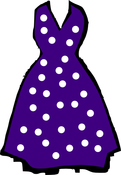 Polka Dot Dress Clip Art - Cartoon Polka Dot Dress (414x599)