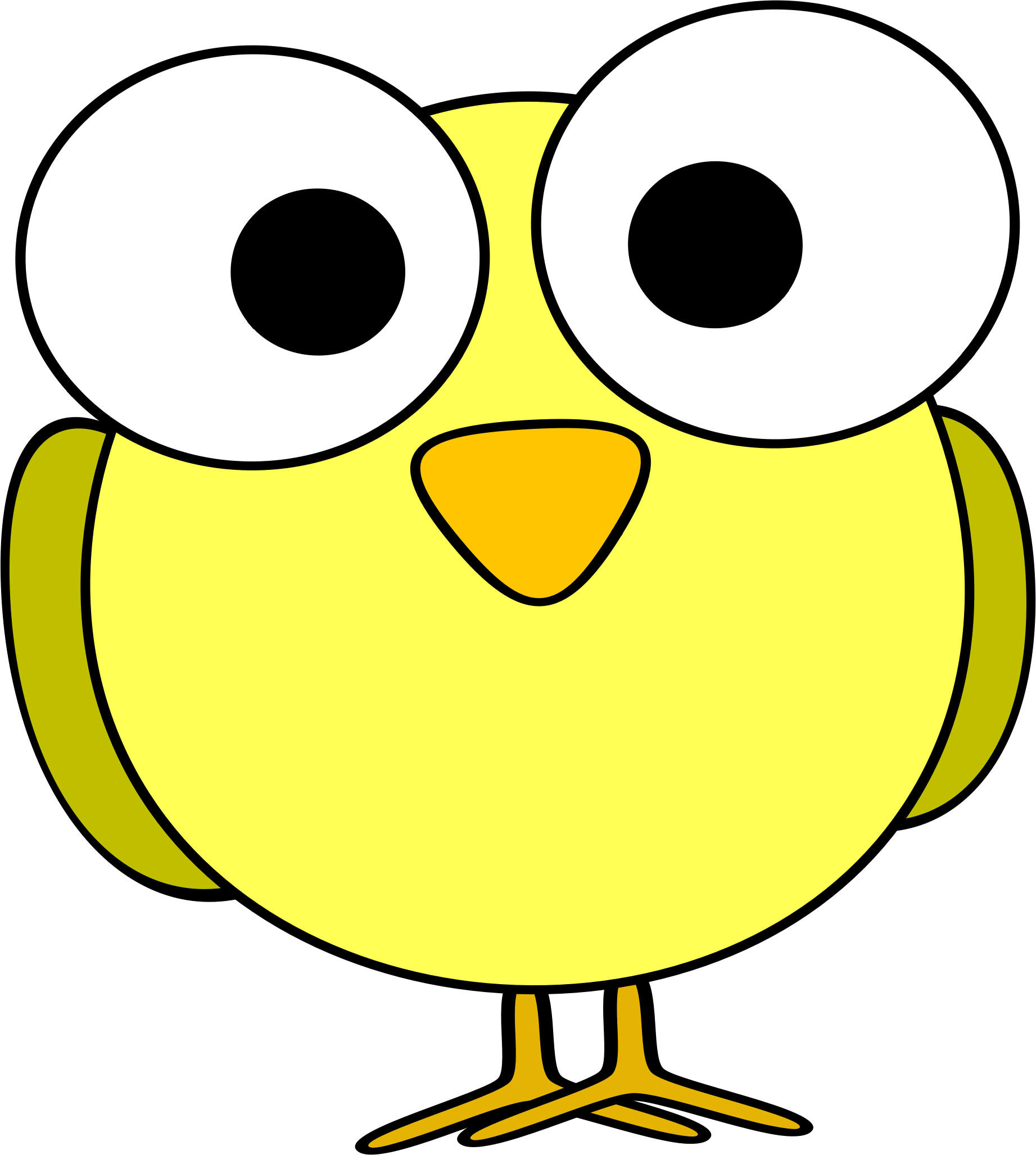 Bird Face Clip Art - Cartoon With Big Eyes (1843x2055)