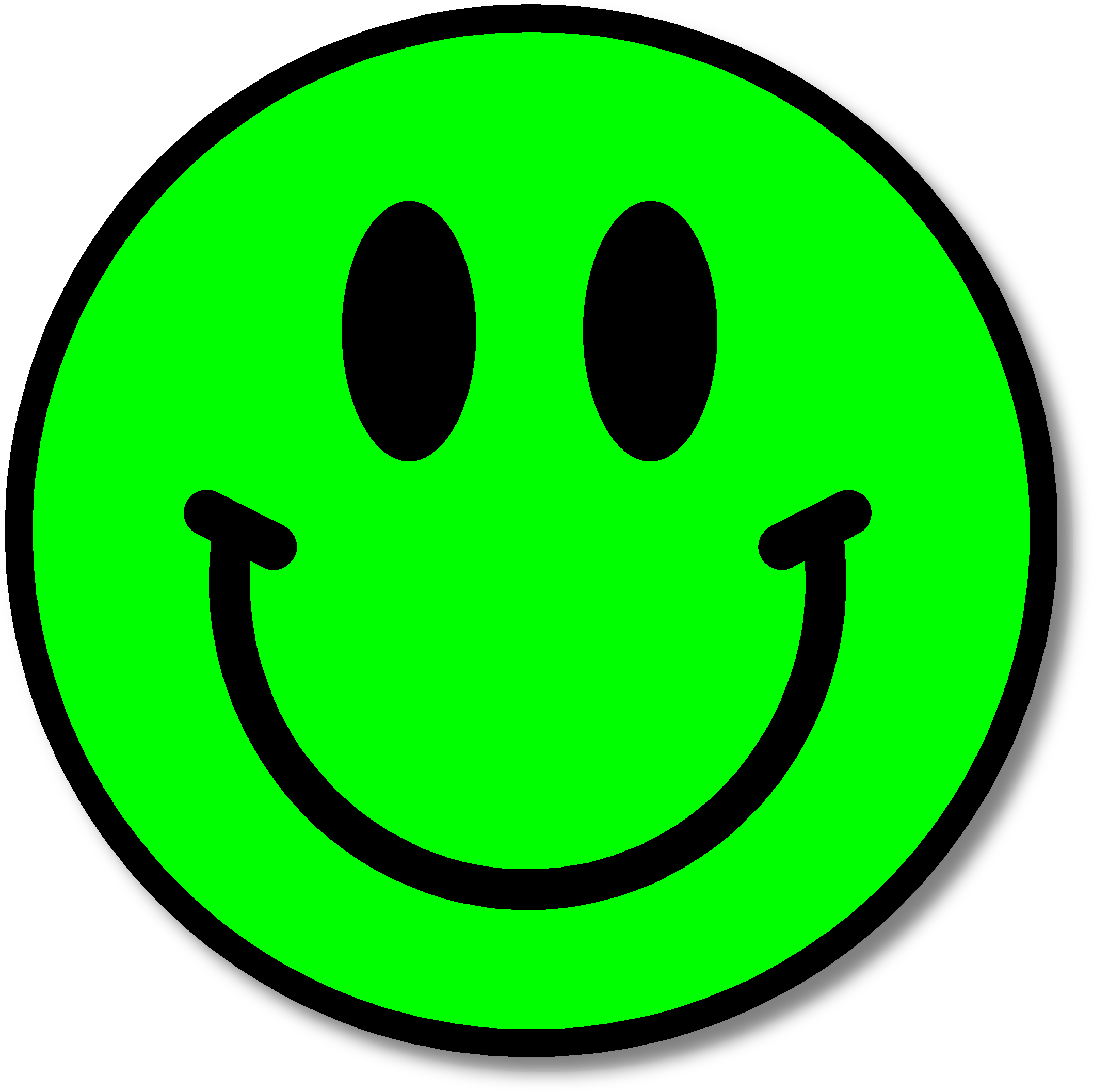 Green Happy Face Clipart - Green Smiley Face (2118x2116)