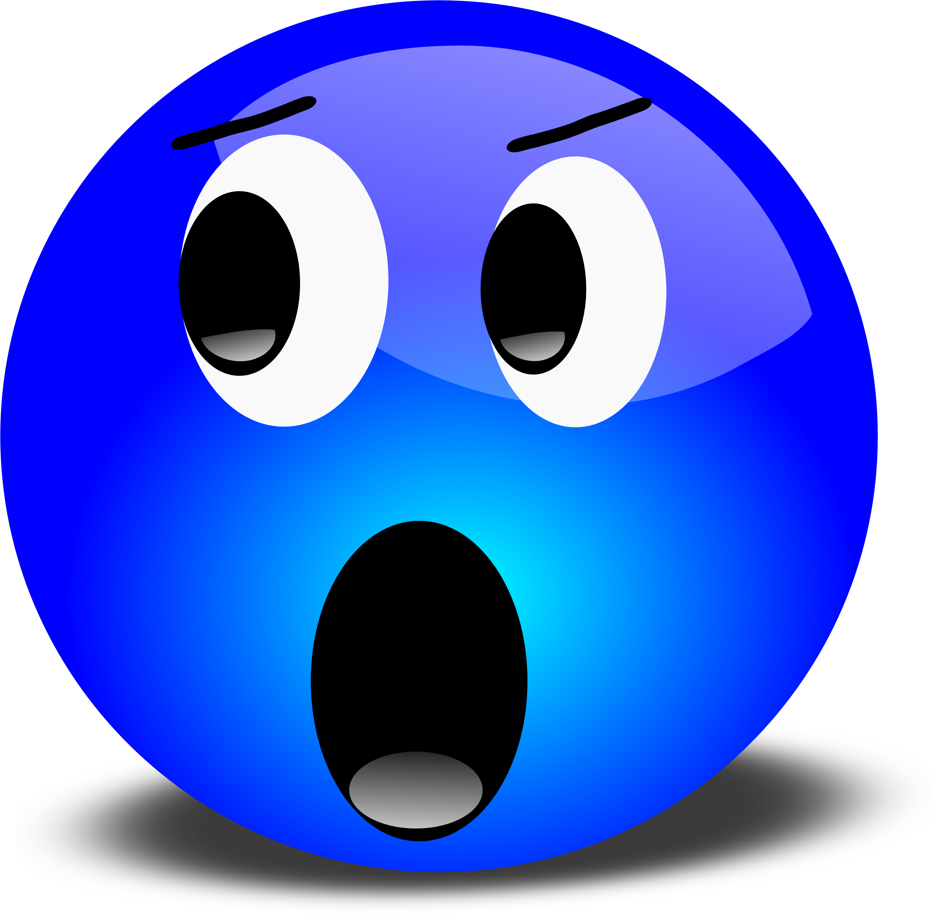Face Clipart - Blue Smiley Face (3200x3134)