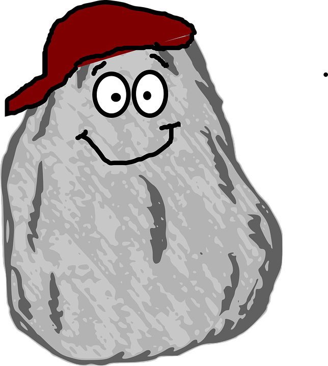 Rock Cap Cartoon Face Smile - Rock Clip Art Free (1145x1280)