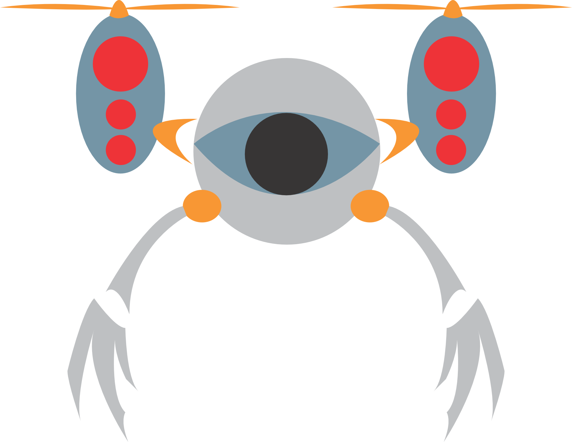 Robot 1 2 Geometry Clipartist - Flying Robot Clipart (1969x1524)