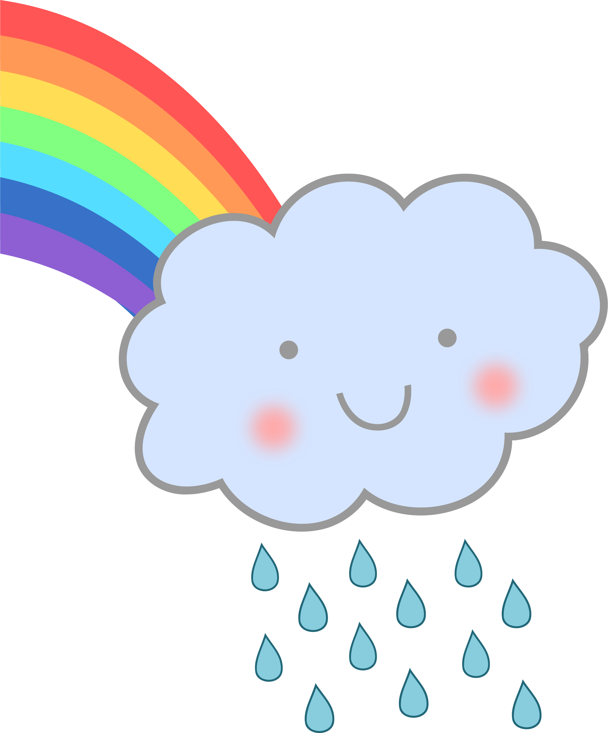 Cute Rain Cloud Rainbow Clipartist - Rain And Rainbow Clip Art (1992x2400)