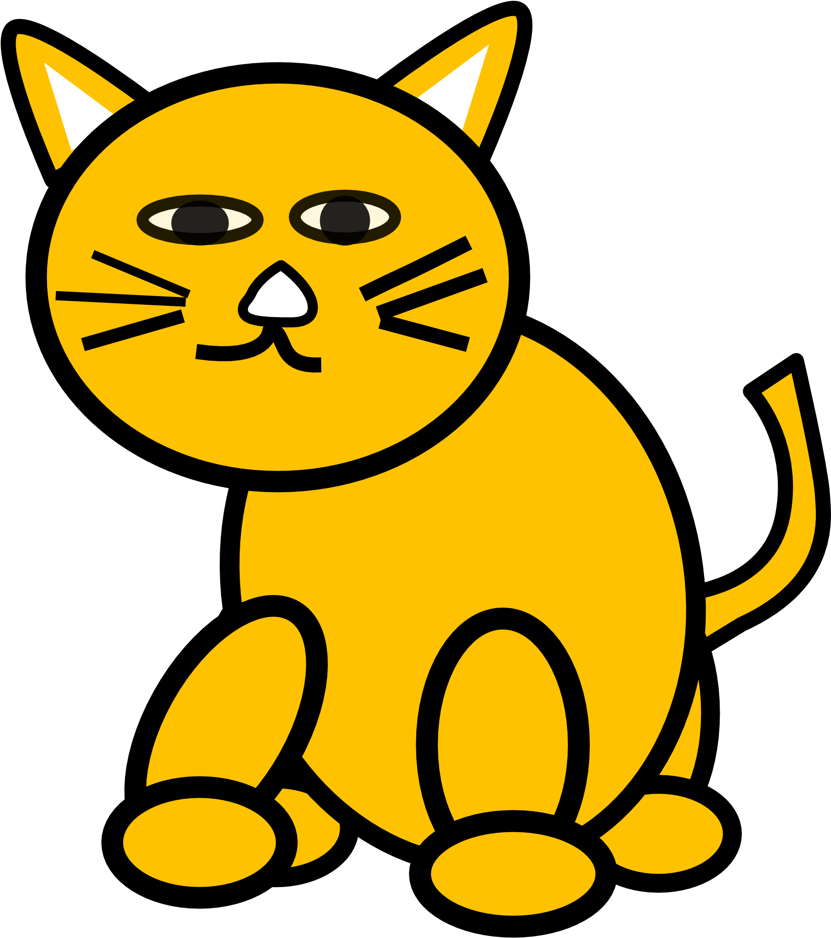 Cat Face Clip Art Clipartsco - Custom Orange Cat Shower Curtain (999x999)