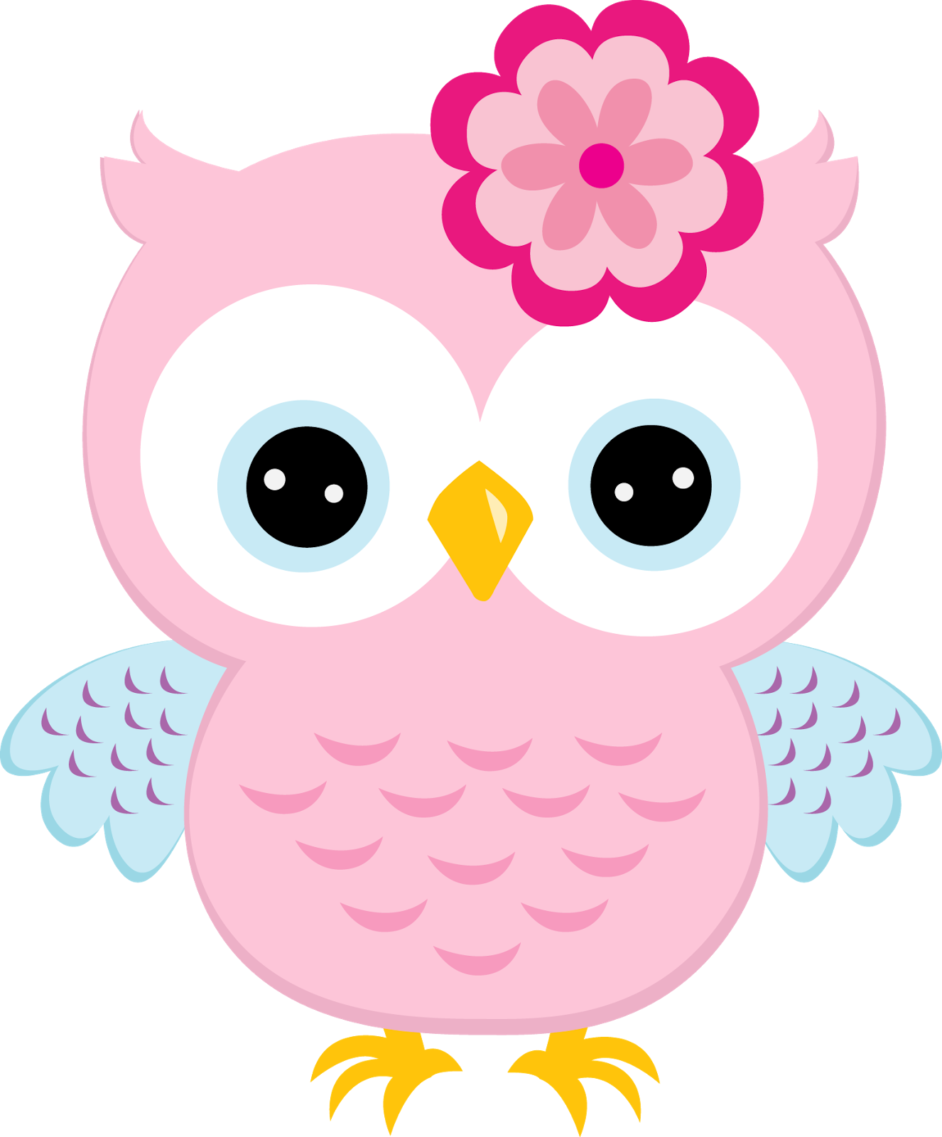 Cute Blue Cartoon Baby Owl Poster - Owl Clipart (1326x1600)