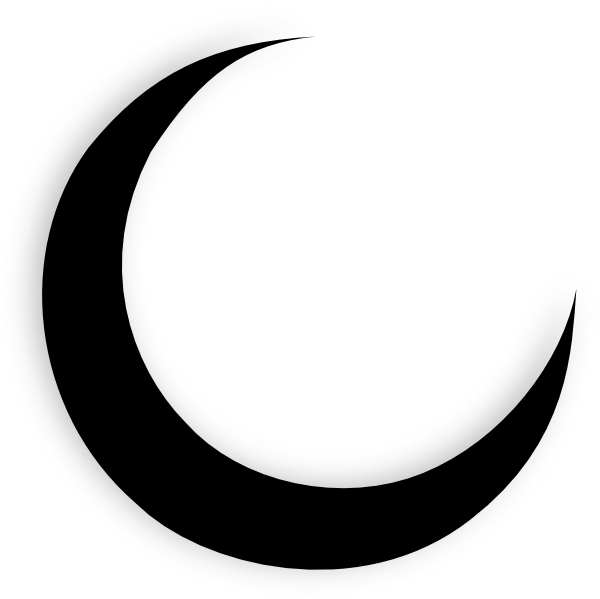 Crescent Moon Outline Tattoo - Crescent Moon Black (600x599)