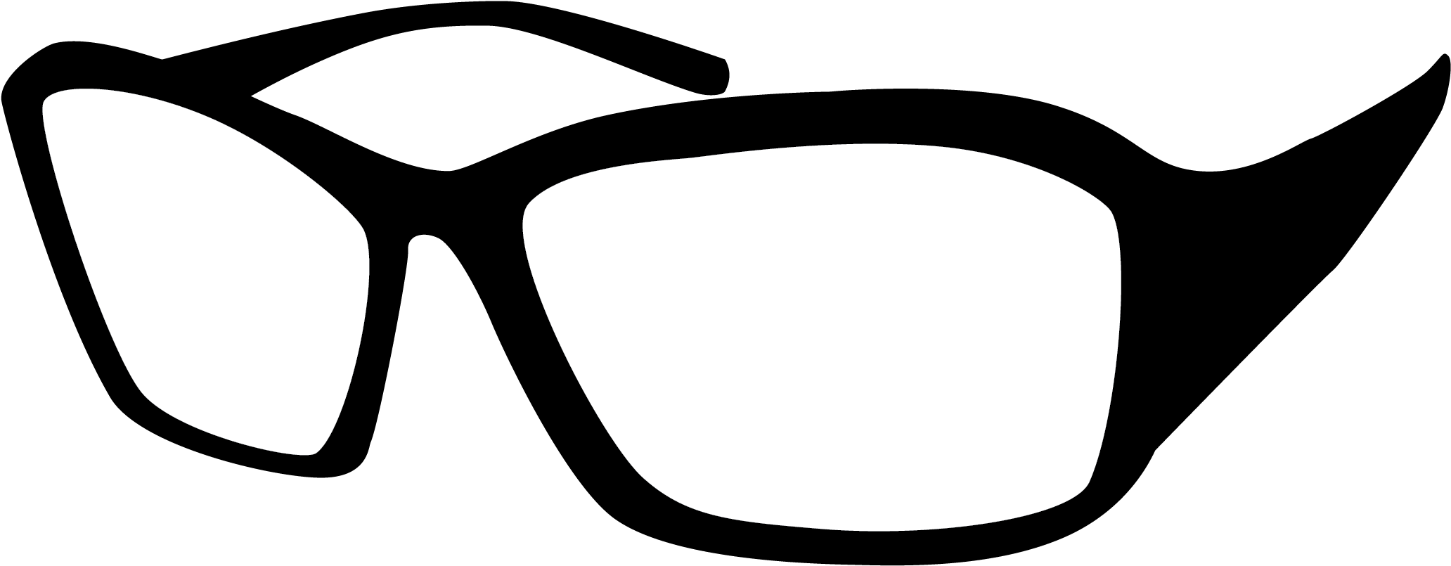 Spectacles Clipart Black And White - Glasses (2083x1042)