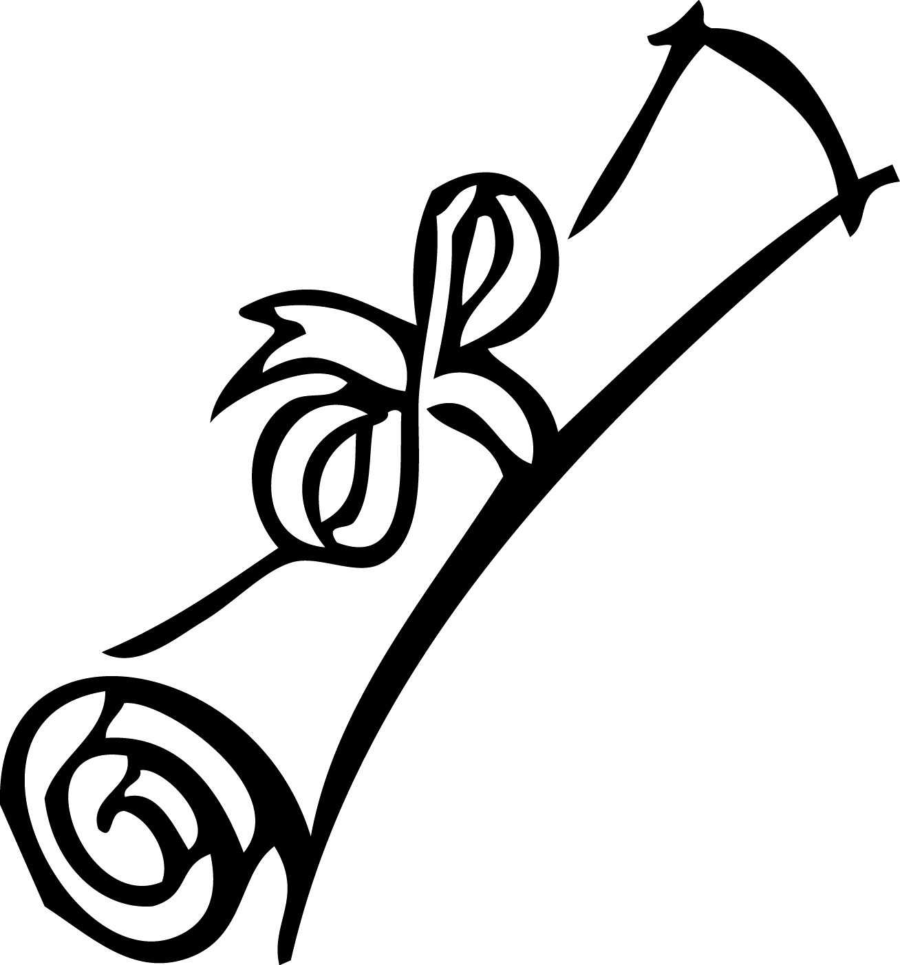 Black And White Graduation Ceremony Clip Art - Graduation Black And White Clip Art (1308x1403)