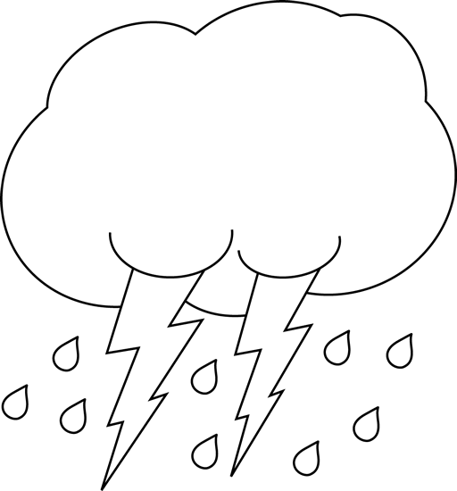 Cloud Black And White Cloud Clip Art Images - Black And White Pictures Of Lightning (512x550)