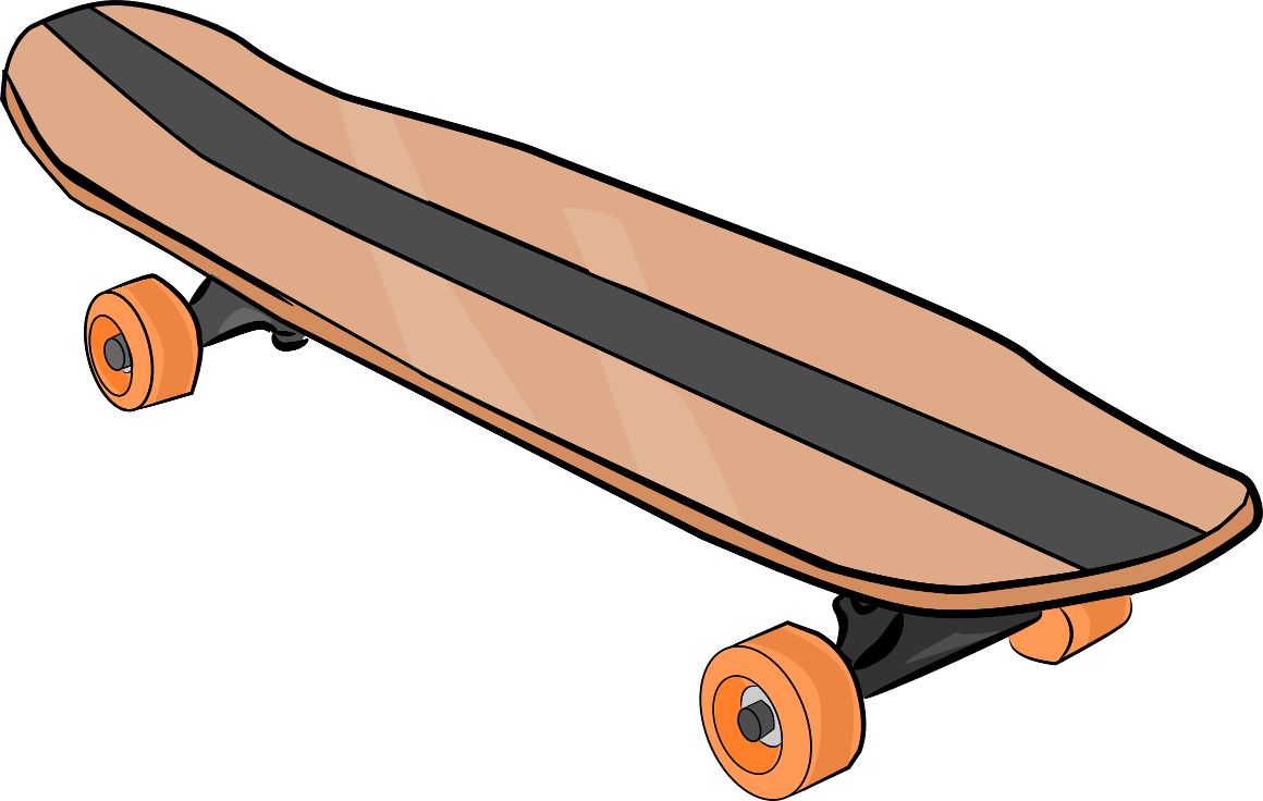 Skateboard Clipart Black And White Free - Skateboard Clipart (1160x736)