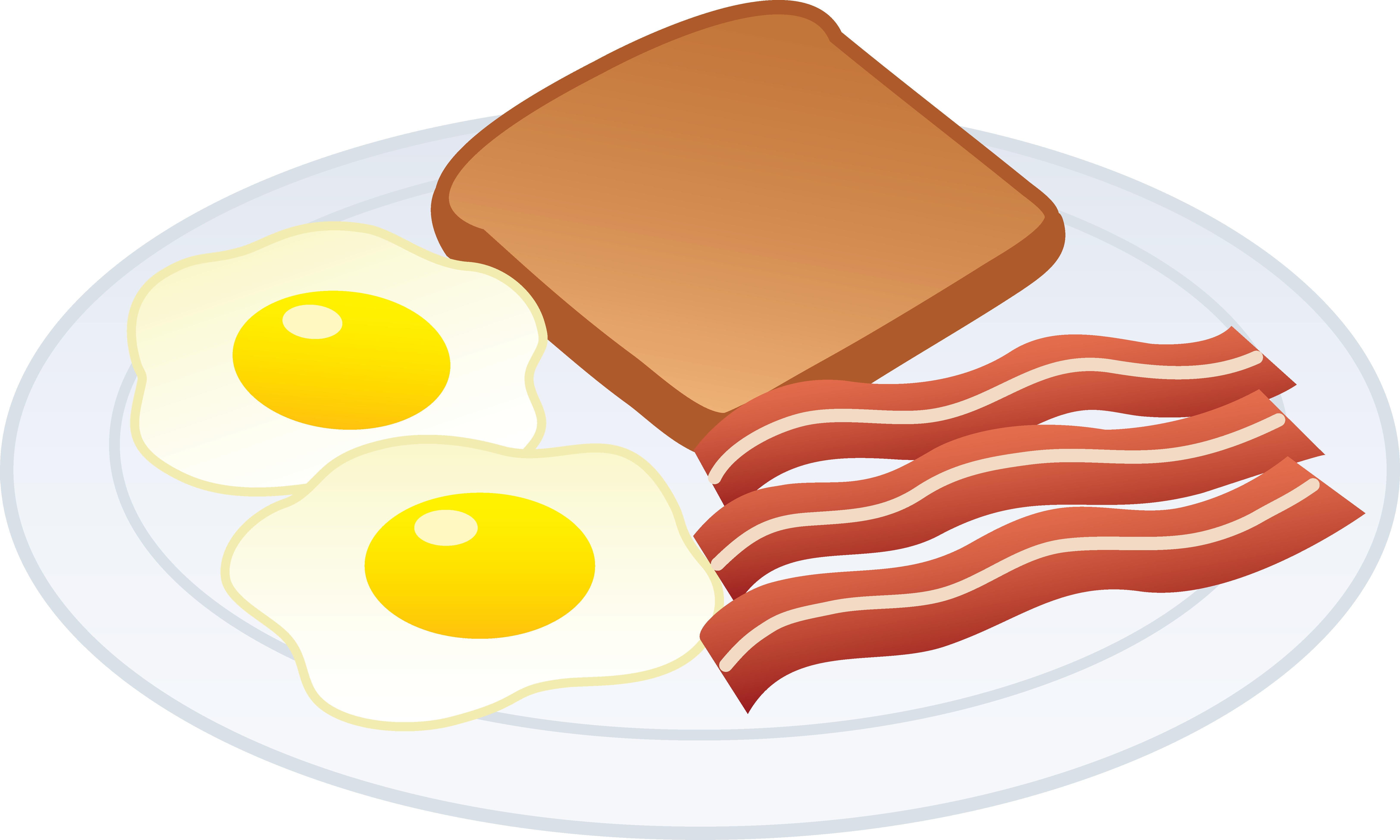 Download Breakfast Clip Art Free Clipart Of Breakfast - Bacon And Eggs Drawing (6494x3898)