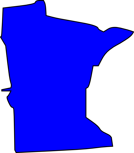 Blue Minnesota State Clip Art At Clker - Minnesota Clipart (522x596)