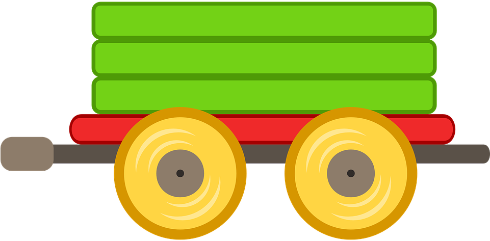 Train Car Toy Green Transport Railway Child - Train Car Clipart (960x480)