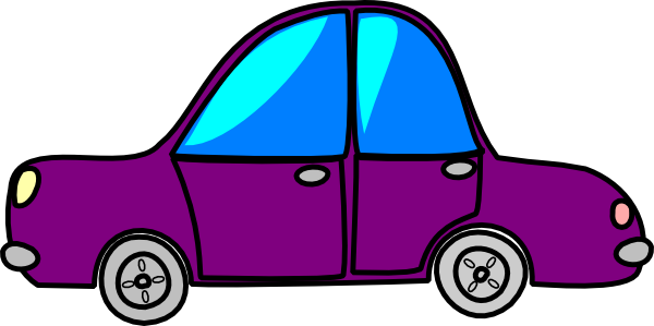 Car Purple Cartoon Transport Clip Art - Car Clip Art (600x299)