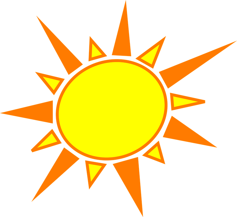 Summer Sun Weather - Yellow And Orange Sun (786x720)