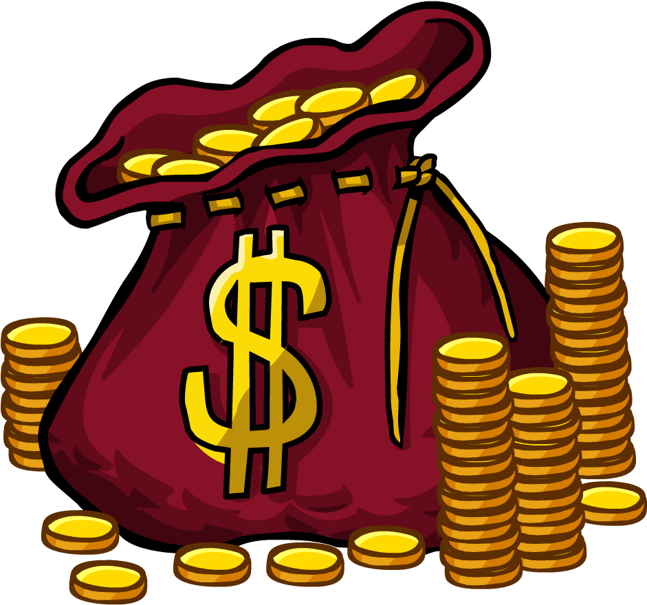 See Here Money Bag Clipart Black And White - Club Penguin Codes (1000x1000)