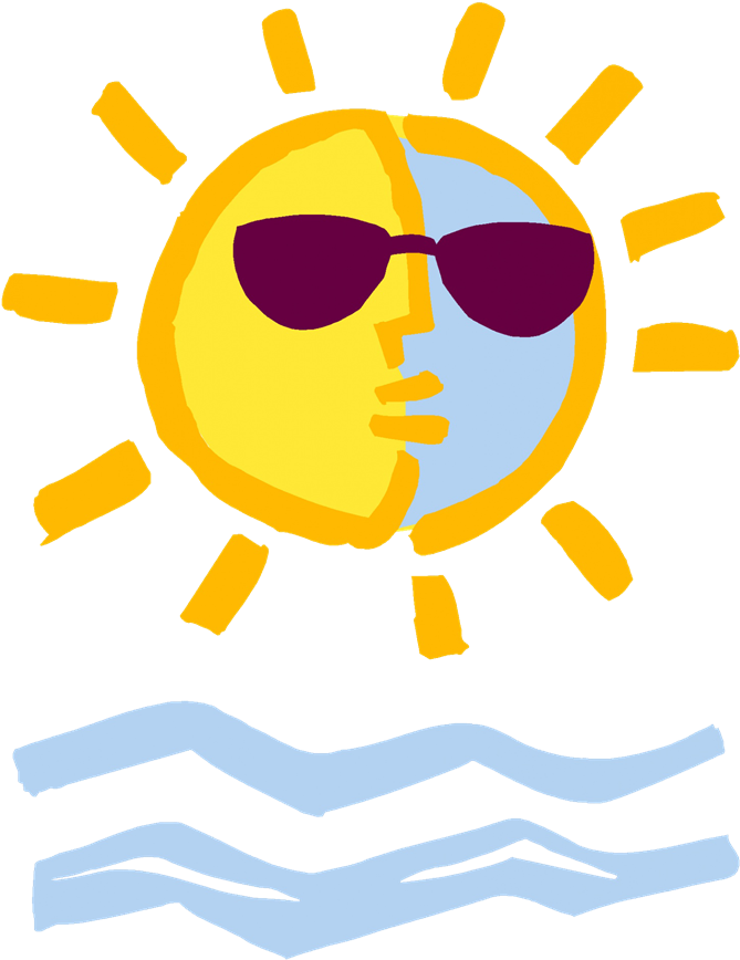 Summer Sun Clip Art - Sun And Beach Clipart (680x879)