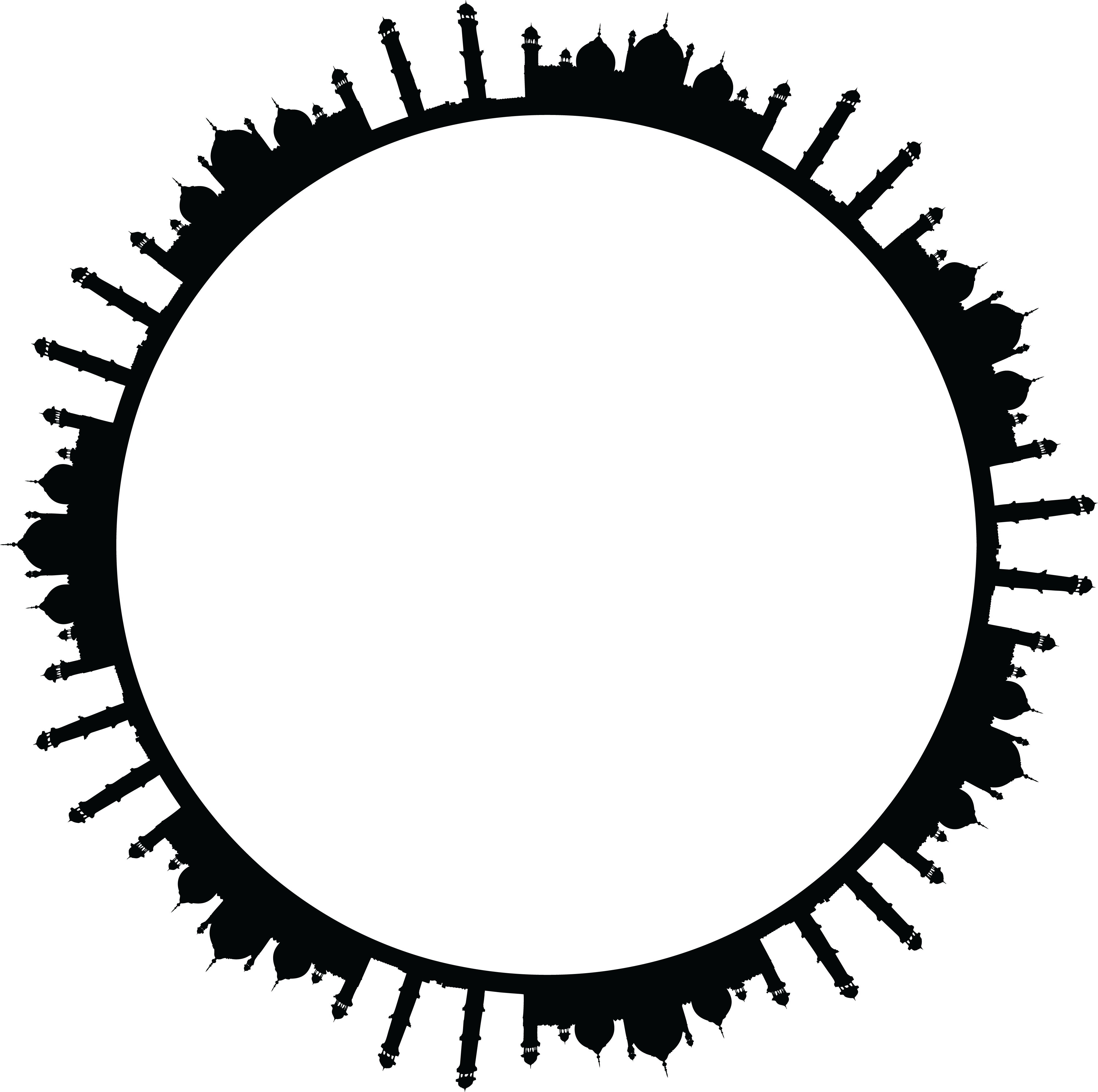Free Clipart Of A Round Frame Of Mosques In Black And - Dudley Senanayake Central College Tholangamuwa (4000x3979)