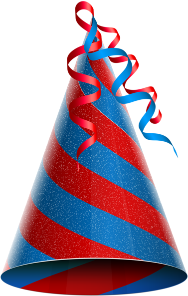 Birthday Party Hat Red Blue Png Clip Art Image - Happy Birthday Hat Png (383x600)