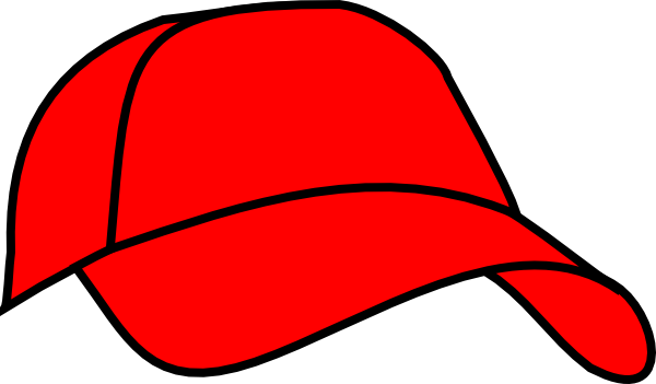 Red Baseball Cap Clipart - Red Baseball Hat Clipart (600x351)