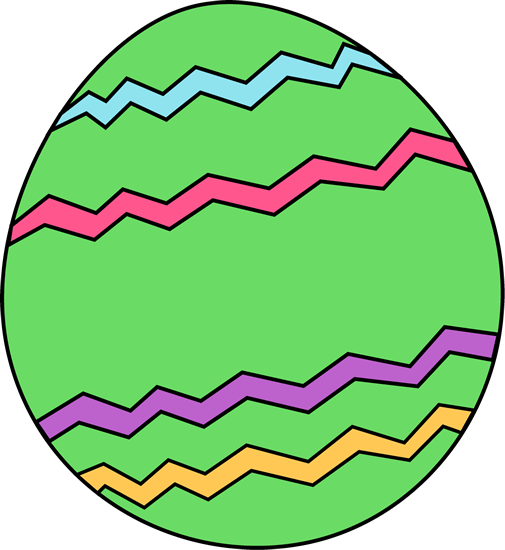 Green Zig Zag Easter Egg Clip Art - Clip Art Easter Egg (505x550)