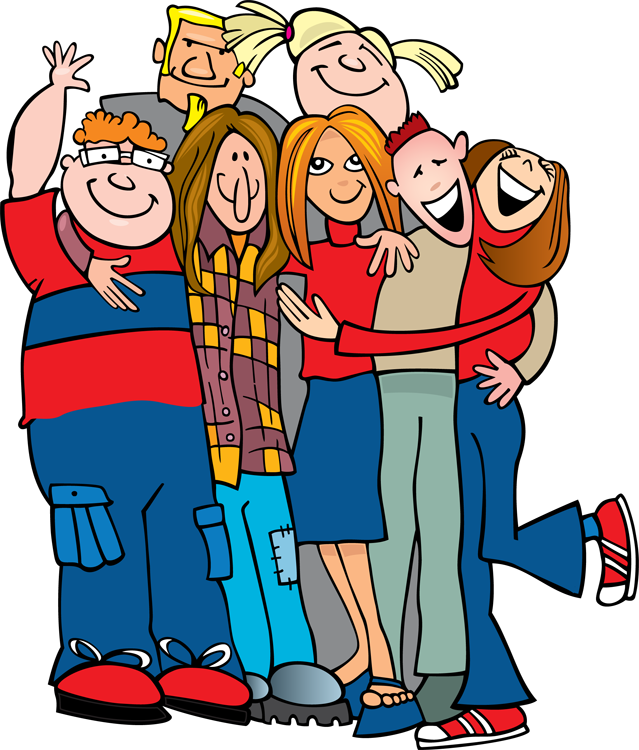 Group Hug Clipart - Group Hug Clipart (639x750)