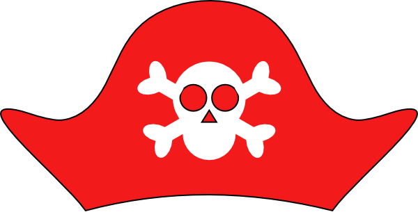 Pirate Hat Clip Art - Pirate Hat Black And White (600x315)