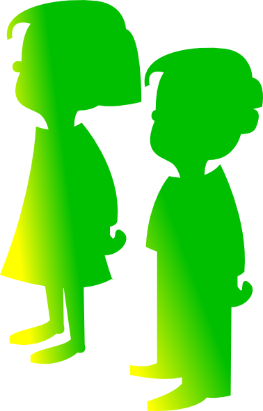 Figures Boy Girl Facing The Sun Clip Art At Clker - Silhouette Of A Boy (378x591)