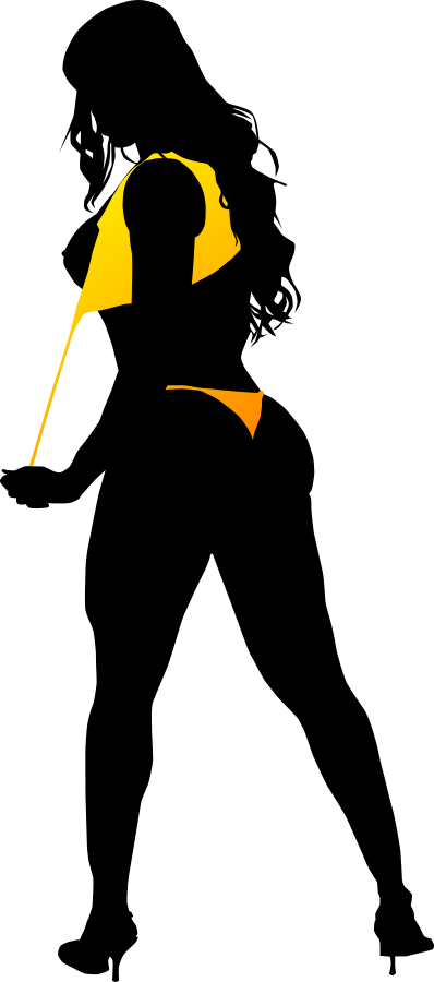 This Free Clip Arts Design Of Silhouette Vector - Bikini Girl Silhouette Transparent (398x900)