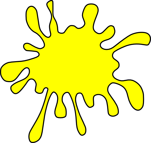 Yellow Splatter Clipart - Yellow Paint Splatter Clip Art (600x568)