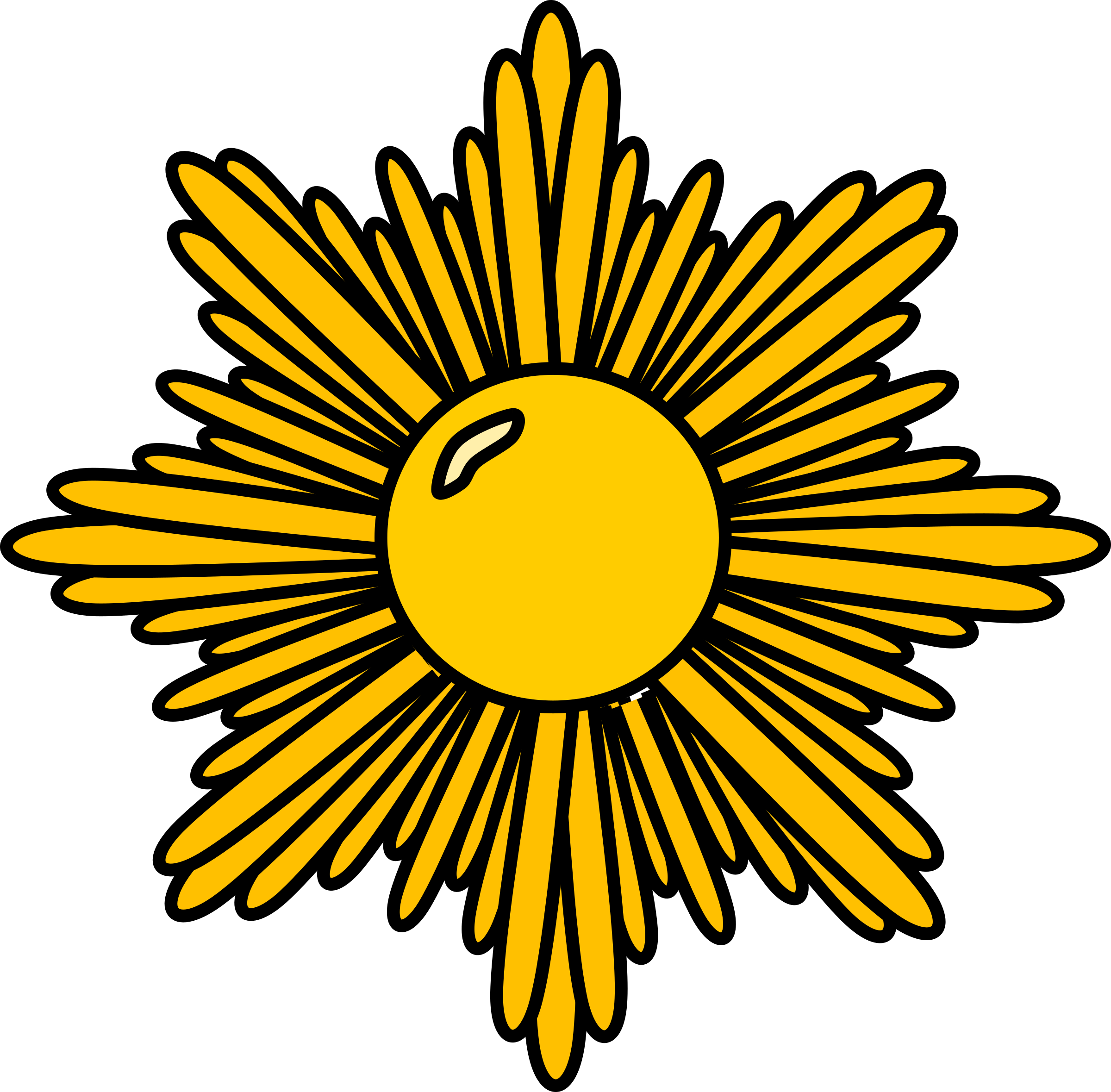 Free Sunburst Clip Art - Black And White Starburst Vector Free (2400x2359)